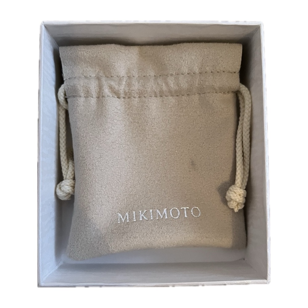 Mikimoto Mini Suede Drawstring Jewelry Storage Pouch/Bag in Beige
